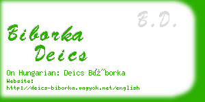 biborka deics business card